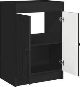 vidaXL Ντουλάπι κάτω από τον νιπτήρα Μαύρο 56 x 37,5 x 81 εκ