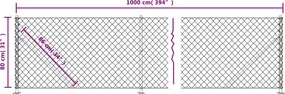 vidaXL Συρματόπλεγμα Περίφραξης Πράσινο 0,8 x 10 μ. με Βάσεις Φλάντζα