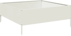 vidaXL Ζαρντινιέρα Υπερυψωμένη Λευκό 100x100x25 εκ. Ατσάλι