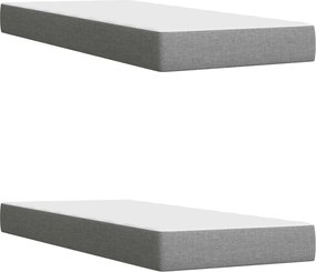 vidaXL Κρεβάτι box spring με στρώμα Ανοιχτό γκρι 200 x 200 cm Ύφασμα