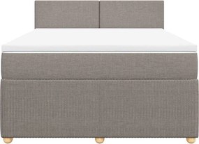 vidaXL Κρεβάτι Boxspring με Στρώμα Taupe 140x200 εκ. Υφασμάτινο