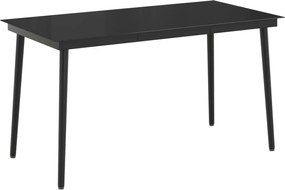 vidaXL Σετ Τραπέζι Καναπέ με μαξιλάρι 7 pcs Μαύρο και Κρεμ Λευκό