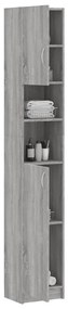 vidaXL Ντουλάπι Μπάνιου Γκρι Sonoma 32x25,5x190 εκ. Επεξεργασμένο Ξύλο