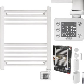 Λίρα για μπάνιο Adler AD 7823, 400W, 10 θερμαντικές ταινίες, πίνακας ελέγχου LED, λειτουργία εξοικονόμησης ενέργειας, IP24, Λευκό