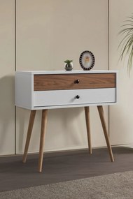 Συρταριέρα Λευκό / Καρυδί RUISE 80x36x50