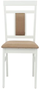 vidaXL Καρέκλα τραπεζαρίας 2 pcs Λευκό και Καφέ Στερεό Ξύλο Ραβέντι