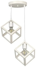 Κρεμαστό Φωτιστικό Οροφής Thora E27 δίφωτο 22x22x70εκ Megapap-GP030-0046,2-Λευκό GP030-0046,2