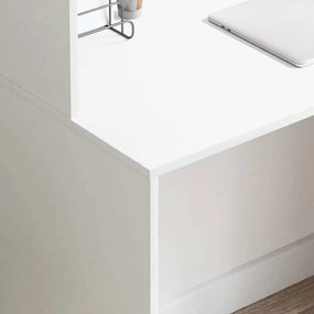 vidaXL Γραφείο Λευκό Επεξεργασμένο Ξύλο 102 x 50 x 124 εκ.