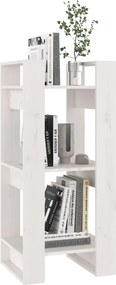 vidaXL Βιβλιοθήκη/Διαχωριστικό Χώρου Λευκό 41x35x91 εκ. Μασίφ Πεύκο