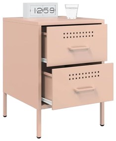 vidaXL Κομοδίνα 2 τεμ. Ροζ 36x39x50,5 εκ. από Χάλυβα