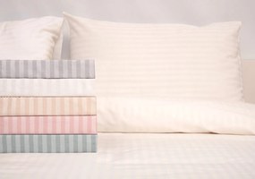 Ζεύγος Μαξιλαροθήκες 50x70 Polycotton Σατέν ριγέ 850 Γκρι - Viopros