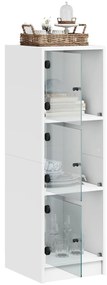 vidaXL Ντουλάπι Λευκό 35 x 37 x 109 εκ. με Γυάλινες Πόρτες