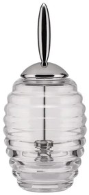 Δοχείο Αποθήκευσης Μελιού TW01 350ml 8,7x19,7cm Clear-Silver Alessi Ατσάλι,Γυαλί