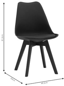 Καρέκλα Gaston PP-PU λευκό-πόδι ξύλο λευκό 43x51x75εκ. 43x51x75 εκ.