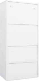 vidaXL Ντουλάπα Λευκή 80 x 50 x 180 εκ. από Χάλυβα
