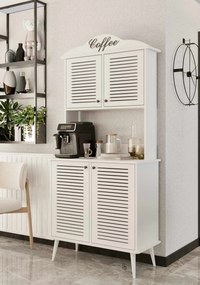 Έπιπλο Μπαρ Καφέ Λευκό BRADO 90x40x20