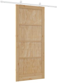 vidaXL Συρόμενη Πόρτα με Σετ Υλικών 93x211 cm Συμπαγές Ξύλο Πεύκου