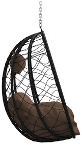 vidaXL Κρεμαστή καρέκλα αυγό Καφέ 91.5 x 60 x 110 εκ. συνθετικό ρατάν