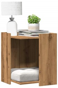 Τουαλέτα Γάτας Περίφραξη Αρτισιανή Δρυς 42x42x51 εκ Επεξ. Ξύλο