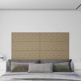 vidaXL Κεφαλάρι Τοίχου 12 pcs Καπουτσίνο 90 x 30 cm Τεχνητό Δέρμα