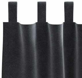 vidaXL Κουρτίνες με κουρτίνες 2 pcs Σκούρο Γκρι 140 x 140 cm Βελούδο