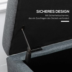 Πάγκος με Αποθηκευτικό Χώρο, Οθωμανικό, Πάγκος Εισόδου, Κουμπωτό, 125,1 cm x 48,9 cm x 41,3 cm, Γκρι