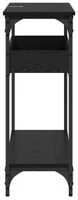 vidaXL Τραπέζι κονσόλας με ράφι Μαύρη δρυς 100 x 29 x 75 εκ.