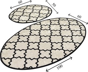 Bathmat Set (2 Pieces) Kupa - White Multicolor