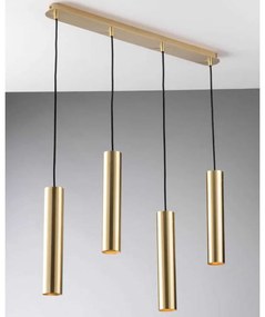 Φωτιστικό Οροφής - Ράγα  Fluke I-FLUKE-S4 ORO 4xGU10 68x200cm Gold Luce Ambiente Design Μέταλλο