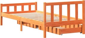 vidaXL Σκελετός Κρεβ. Χωρίς Στρώμα Καφέ Κεριού 75x190 εκ Μασίφ Πεύκο