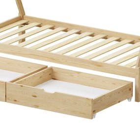 Παιδικό κρεβάτι Lalitto τ.Montessori με 2 συρτάρια τ.Montessori  pakoworld ξύλο πεύκου σε φυσική απόχρωση 90x190εκ