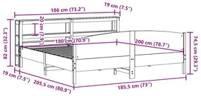 Σκελετός Κρεβ. Χωρίς Στρώμα Καφέ Κεριού 180x200 εκ Μασίφ Πεύκο - Καφέ