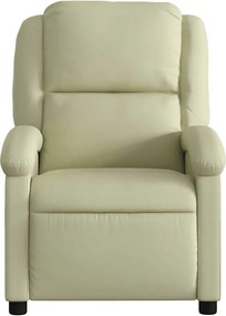 vidaXL Πολυθρόνα Ανακλινόμενη Κρεμ από Γνήσιο Δέρμα