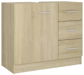 vidaXL Ντουλάπι Νιπτήρα Sonoma Δρυς 63x30x54 εκ. Μοριοσανίδα