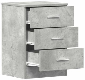 vidaXL Κομοδίνα 2 τεμ. Γκρι Σκυροδέματος 38x35x56 εκ. από Επεξ. Ξύλο