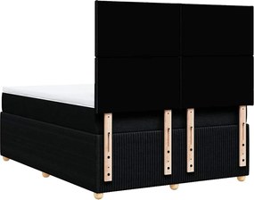 vidaXL Κρεβάτι Boxspring με Στρώμα Μαύρο 140x200 εκ. Υφασμάτινο