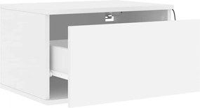 vidaXL Κομοδίνα Επιτοίχια με Φώτα LED 2 τεμ. Λευκά