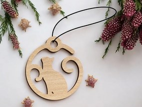 Σετ των 3 Intra απο ξύλο plywood 3mm-4mm πάχος – Διακόσμηση Χριστουγεννιάτικου πάρτι με κρεμαστό γάτα 25x30 cm INTRAVECTRY-MY545074