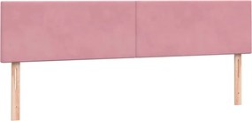 vidaXL Κρεβάτι Boxspring με Στρώμα &amp; LED Ροζ 180x210 εκ. Βελούδινο