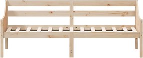 vidaXL Day Bed Φυσικό 90 x 200 cm Solid pine wood, Plywood slats
