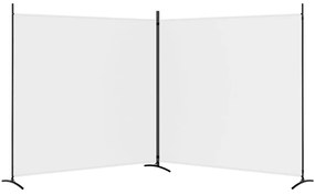 Διαχωριστικό Δωματίου με 2 Πάνελ Λευκό 348 x 180 εκ. από Ύφασμα - Λευκό