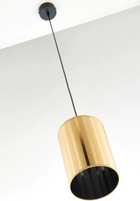 Κρεμαστό Φωτιστικό Cortina Φ18cm Μαύρο με Χρυσό