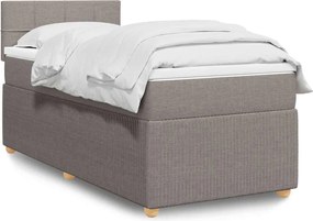 vidaXL Κρεβάτι Boxspring με Στρώμα Taupe 90x190 εκ.Υφασμάτινο