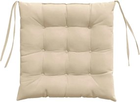 vidaXL Μαξιλάρια καθισμάτων 4 pcs Κρεμ 40 x 40 x 6 cm Μικροΐνες