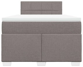 vidaXL Κρεβάτι Boxspring με Στρώμα Taupe 120x190 εκ. Υφασμάτινο