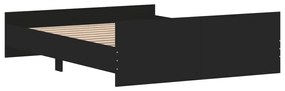 Πλαίσιο Κρεβατιού με Κεφαλάρι &amp; Υποπόδιο Μαύρο 140 x 200 εκ. - Μαύρο