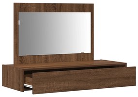 vidaXL Επιτοίχιο Ντυμένο Τραπέζι Καφέ Δρυς 100x40x70 εκ.