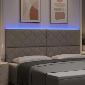 vidaXL LED κεφαλάρι Taupe ύφασμα