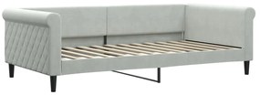 vidaXL Καναπές Κρεβάτι Συρόμενος Αν. Γκρι 100x200εκ Βελούδο &amp; Συρτάρια