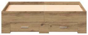 vidaXL Κρεβάτι με Συρτάρια Artisan Oak 120x190 εκ Κατασκευασμένο Ξύλο